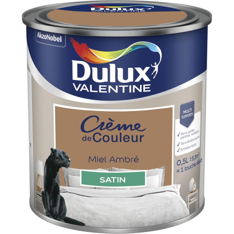 Peinture Crème De Couleur Satin Miel Ambré 0,5 l Dulux Valentine