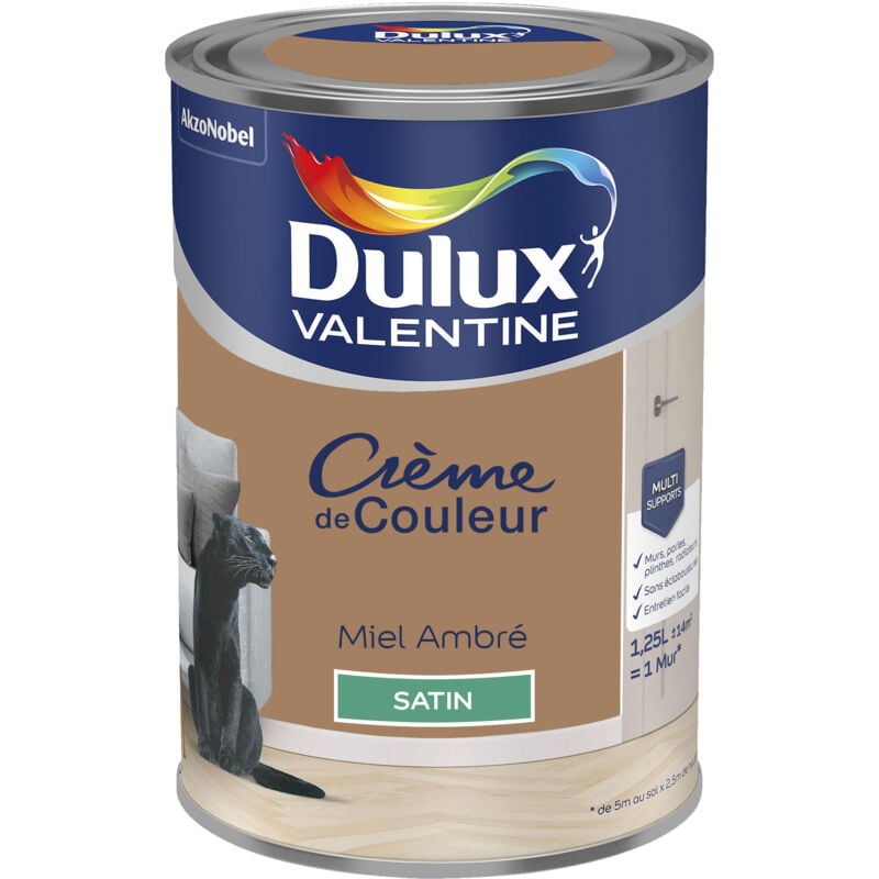 Peinture Crème De Couleur Satin Miel Ambré 1,25 l Dulux Valentine