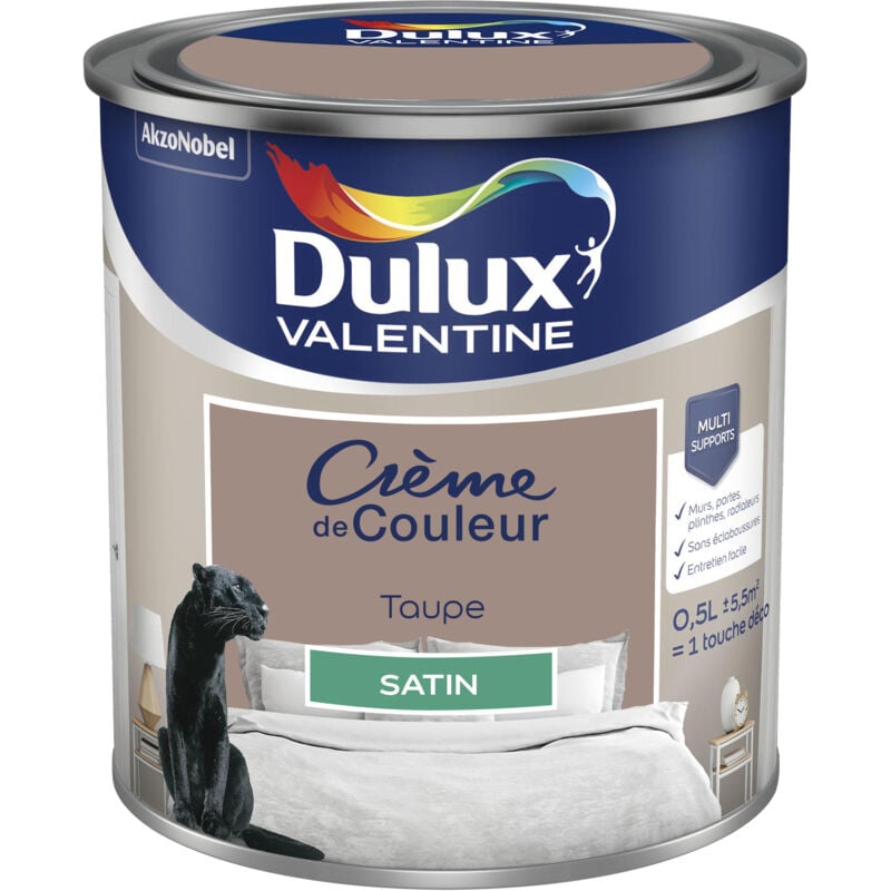 Dulux Valentine - Peinture Crème De Couleur Satin Taupe 0,5 l