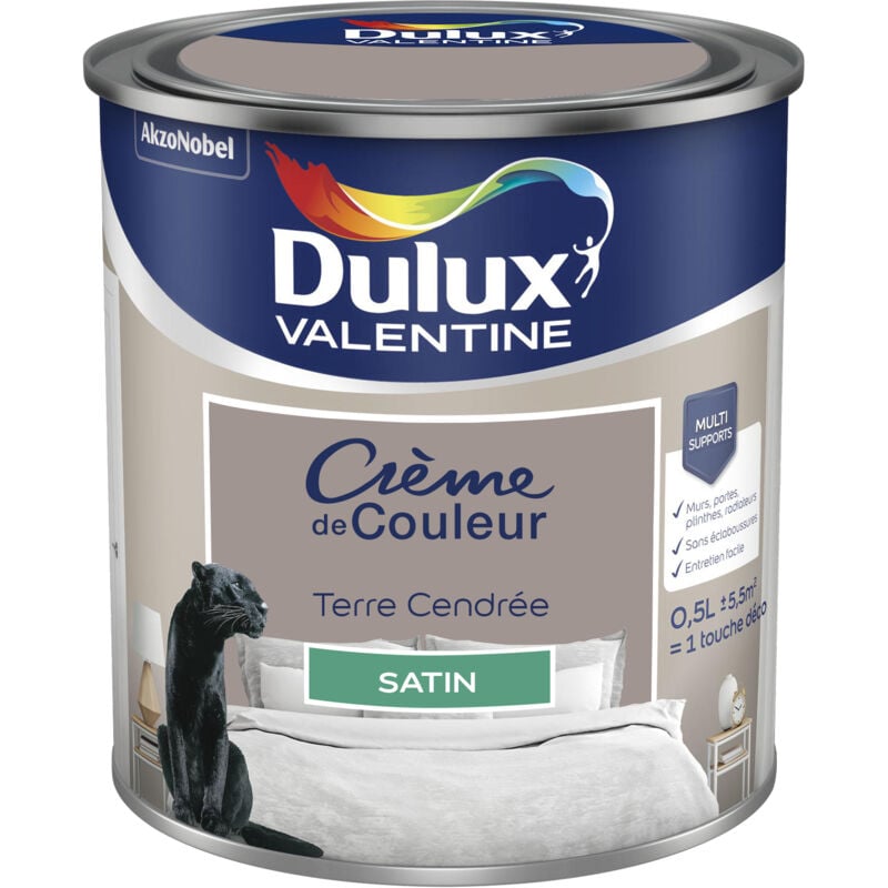 Peinture Crème De Couleur Satin Terre Cendrée 0,5 l Dulux Valentine