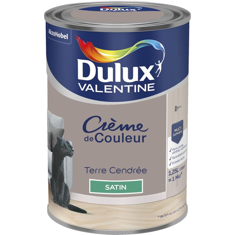 Peinture Crème De Couleur Satin Terre Cendrée 1,25 L - Dulux Valentine