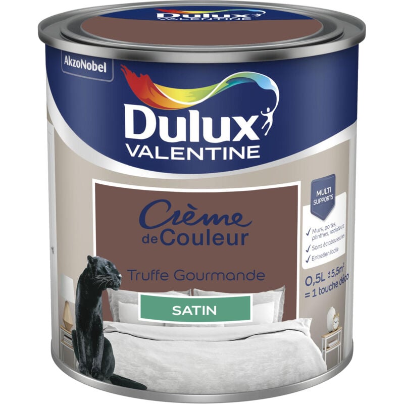 Peinture Crème De Couleur Satin Truffe Gourmande 0,5 l Dulux Valentine