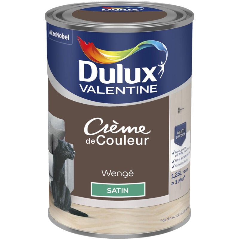 Dulux Valentine - Peinture Crème De Couleur Satin Wengé 1,25 l