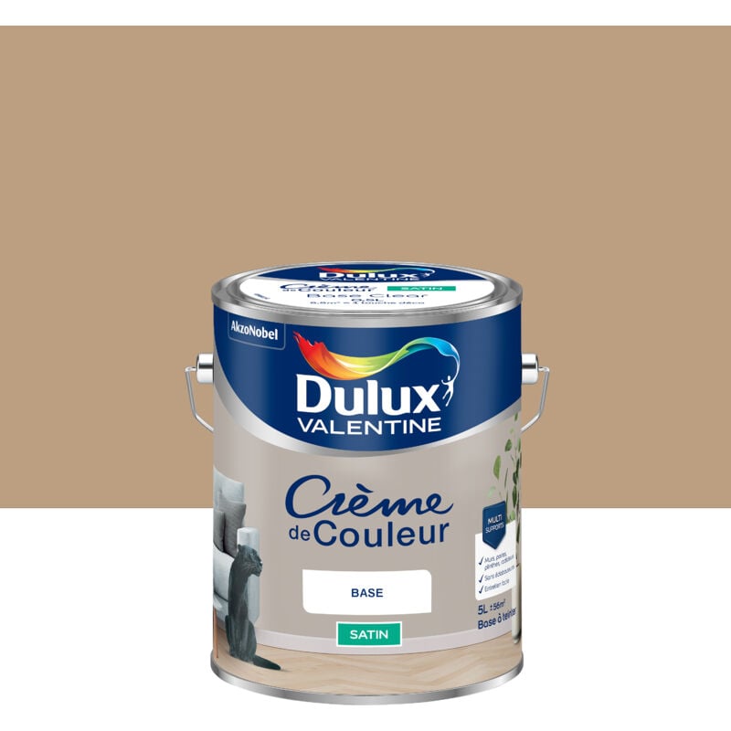 Dulux Valentine - Peinture Crème De Couleur Satin Moka Latte 5L
