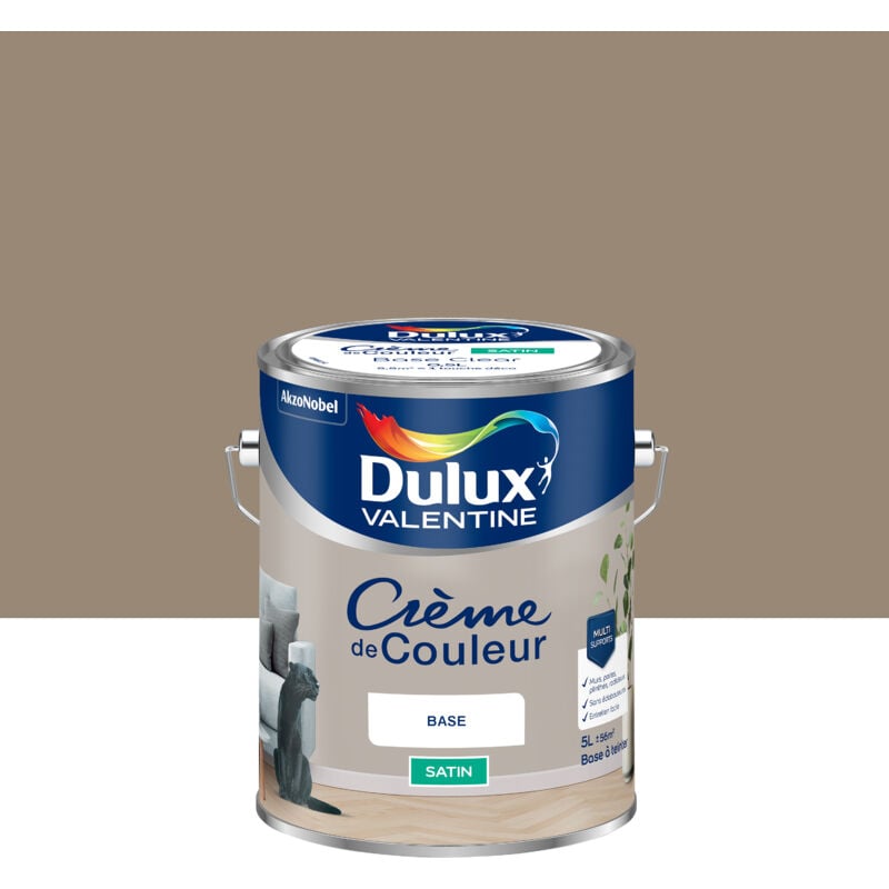 Dulux Valentine - Peinture Crème De Couleur Satin Terre d'Argile 5L