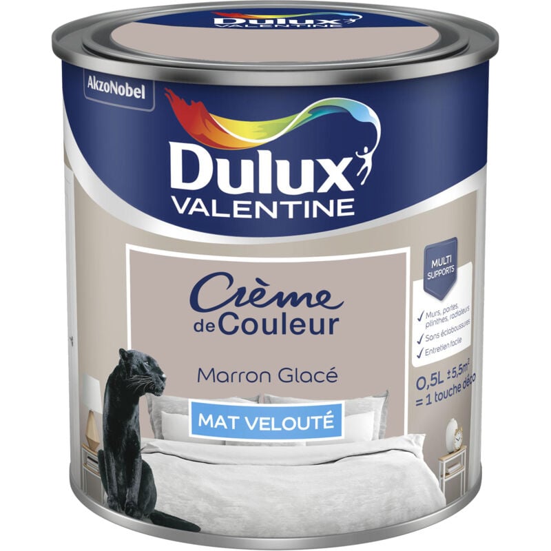Dulux Valentine - Peinture Crème De Couleur Mat Marron Glacé 0,5 l