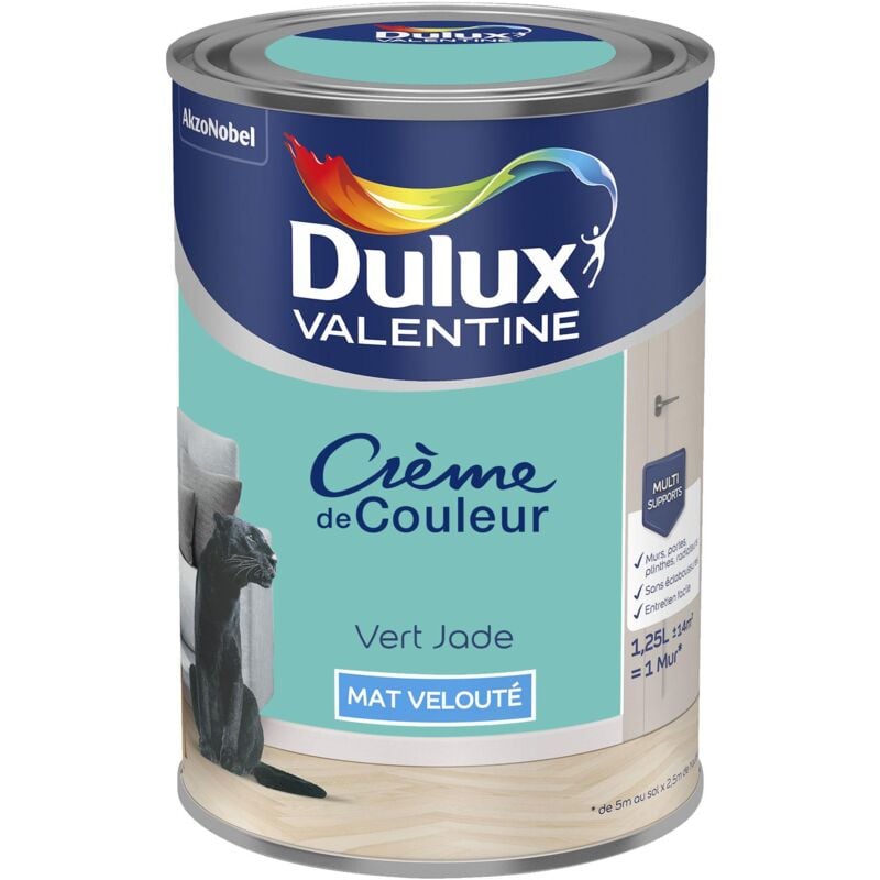 Dulux Valentine - Peinture Crème De Couleur Mat Vert Jade 1,25 l