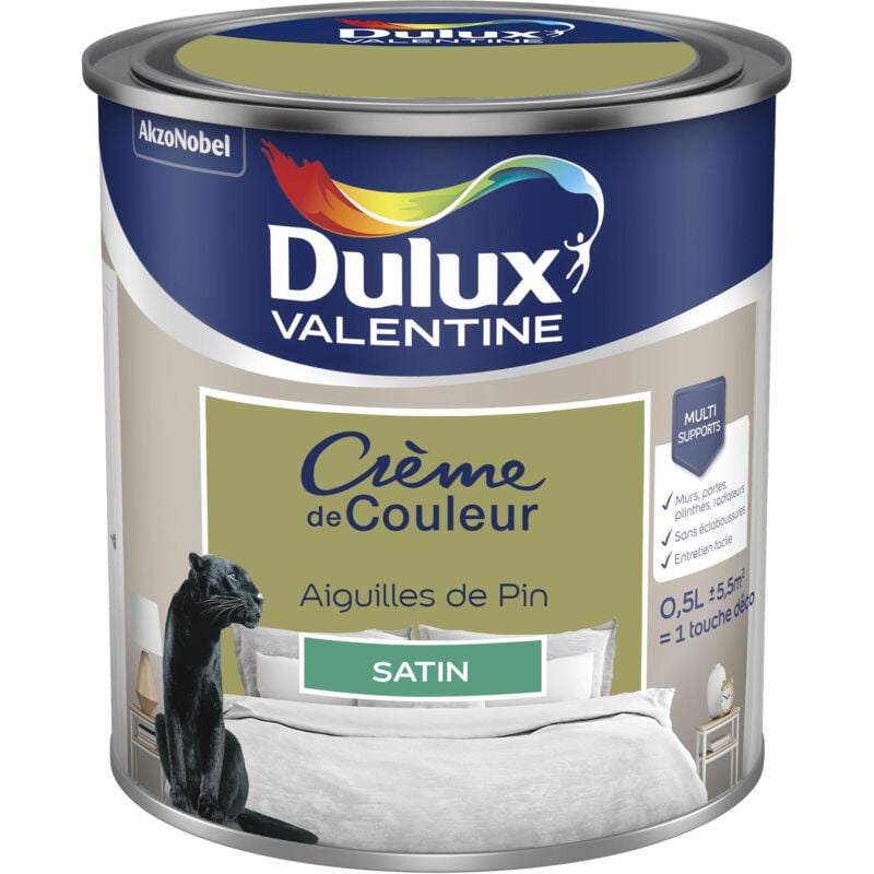 Peinture Crème De Couleur Satin Aiguilles de Pin 0,5 l Dulux Valentine