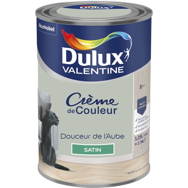 Peinture Crème De Couleur Satin Douceur de l'Aube 1,25 l Dulux Valentine