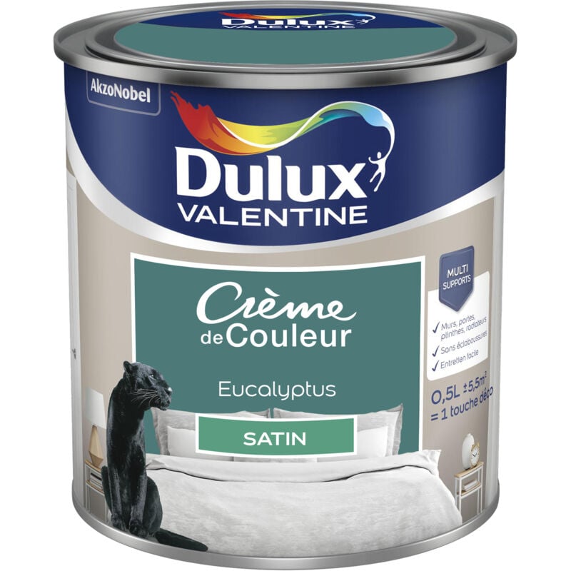 Peinture Crème De Couleur Satin Eucalyptus 0,5 l Dulux Valentine