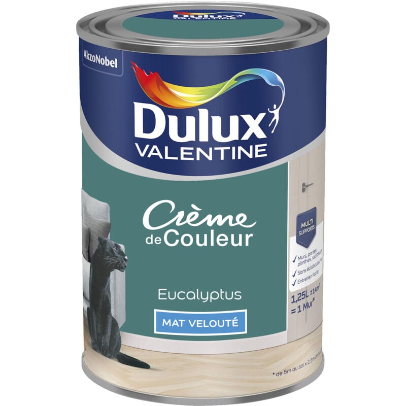 Dulux Valentine - Peinture Crème De Couleur Mat Eucalyptus 1,25 l