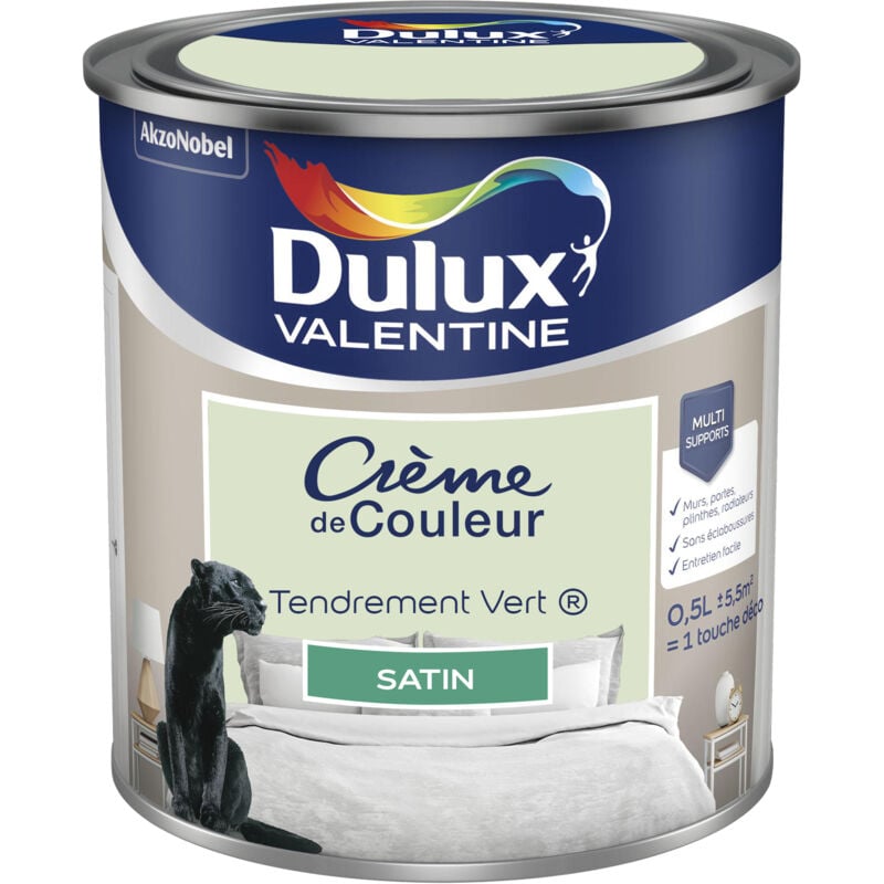 Peinture Crème De Couleur Satin Tendrement Vert 0,5 L - Dulux Valentine