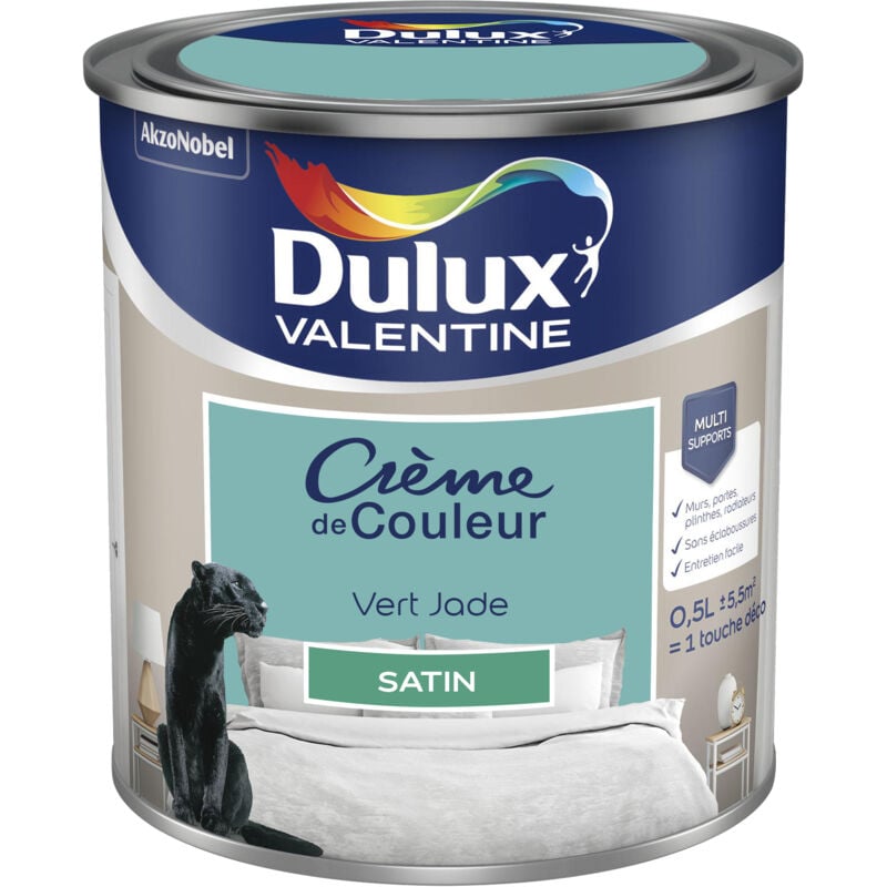 Peinture Crème De Couleur Satin Vert Jade 0,5 l Dulux Valentine