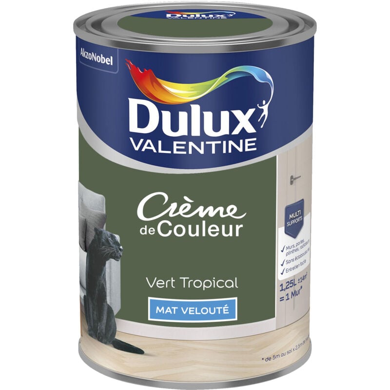 Peinture Crème De Couleur Mat Vert Tropical 1,25 l Dulux Valentine