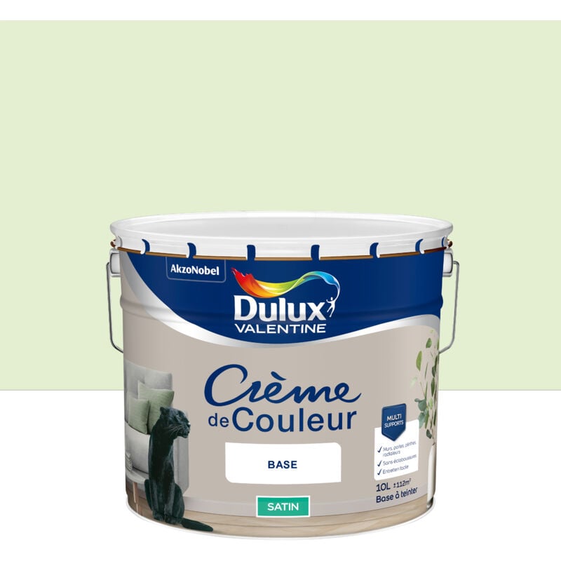 Dulux Valentine - Peinture Crème De Couleur Satin Tendrement Vert 10L