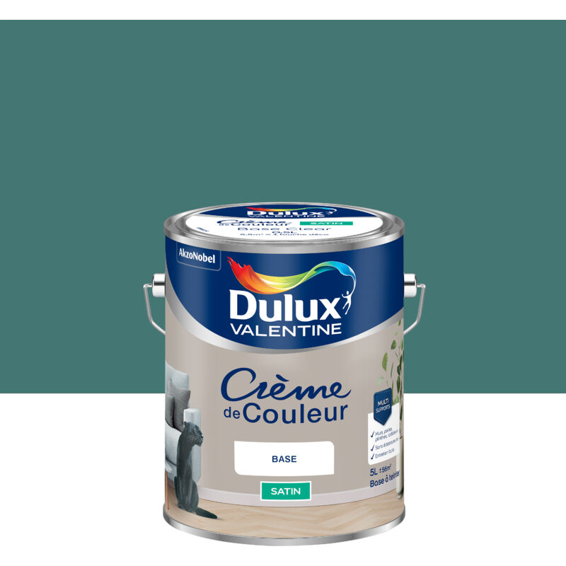 Dulux Valentine - Peinture Crème De Couleur Satin Eucalyptus 5L