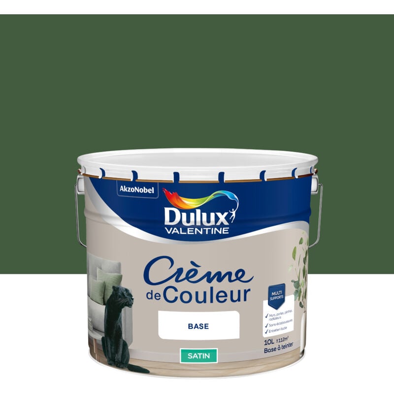 Dulux Valentine - Peinture Crème De Couleur Satin Vert Tropical 10L