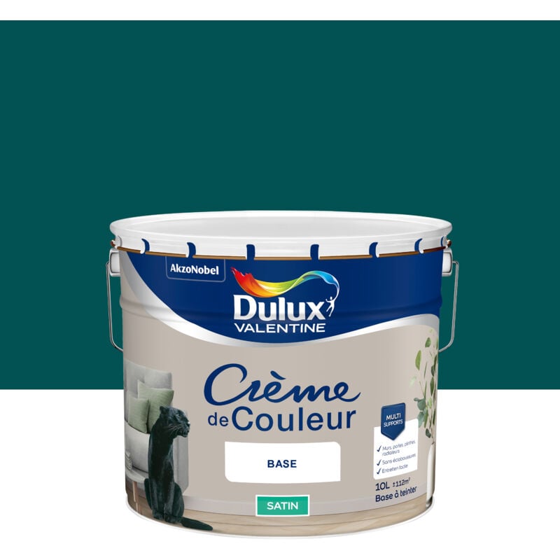 Dulux Valentine - Peinture Crème De Couleur Satin Emeraude 10L