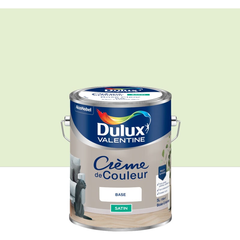 Dulux Valentine - Peinture Crème De Couleur Satin Tendrement Vert 5L