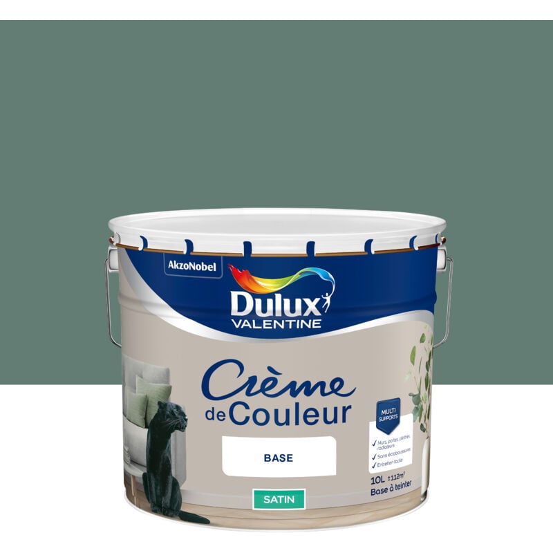 Dulux Valentine - Peinture Crème De Couleur Satin Vert Céladon 10L