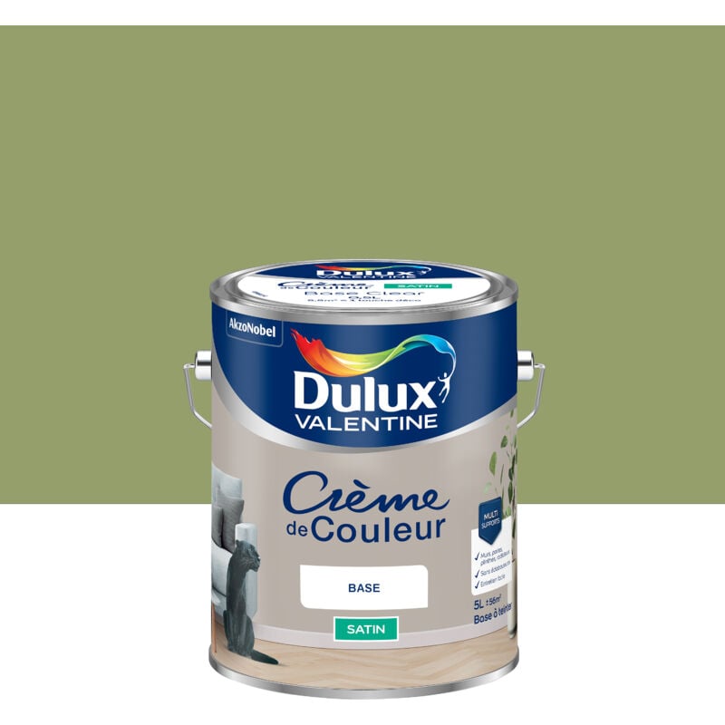 Dulux Valentine - Peinture Crème De Couleur Satin Aiguilles de Pin 5L