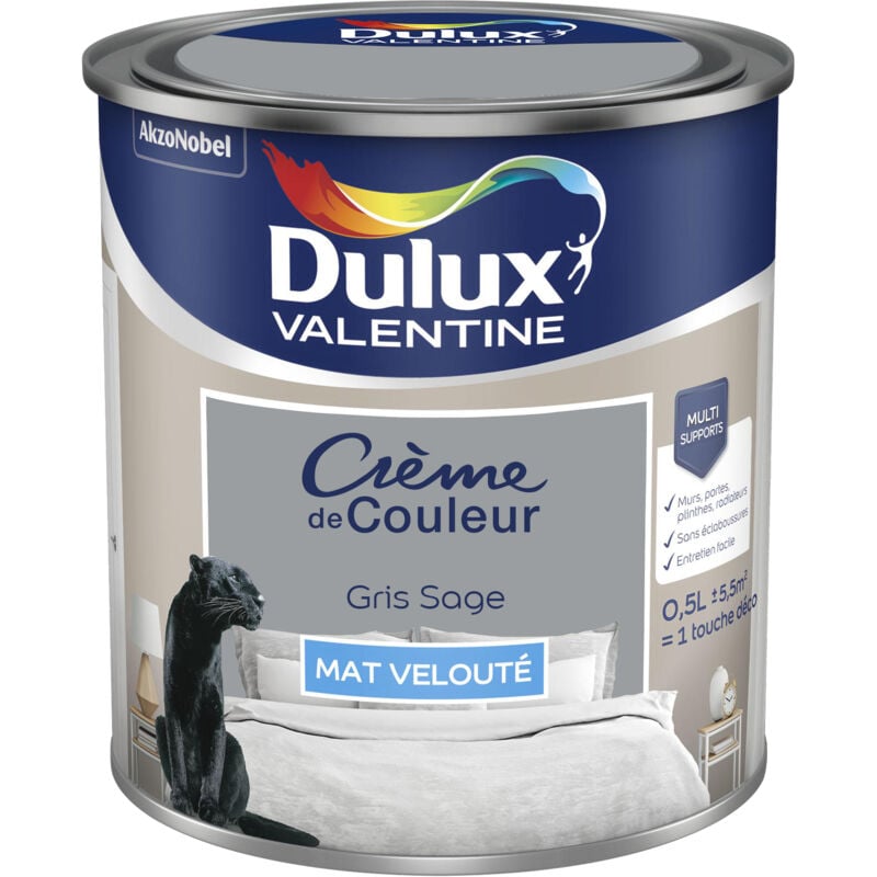 Peinture Crème De Couleur Mat Gris Sage 0,5 L - Dulux Valentine