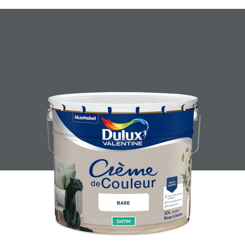Dulux Valentine - Peinture Crème De Couleur Satin Anthracite 10L