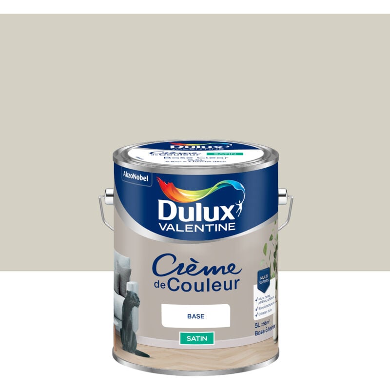 Dulux Valentine - Peinture Crème De Couleur Satin Galet 5L