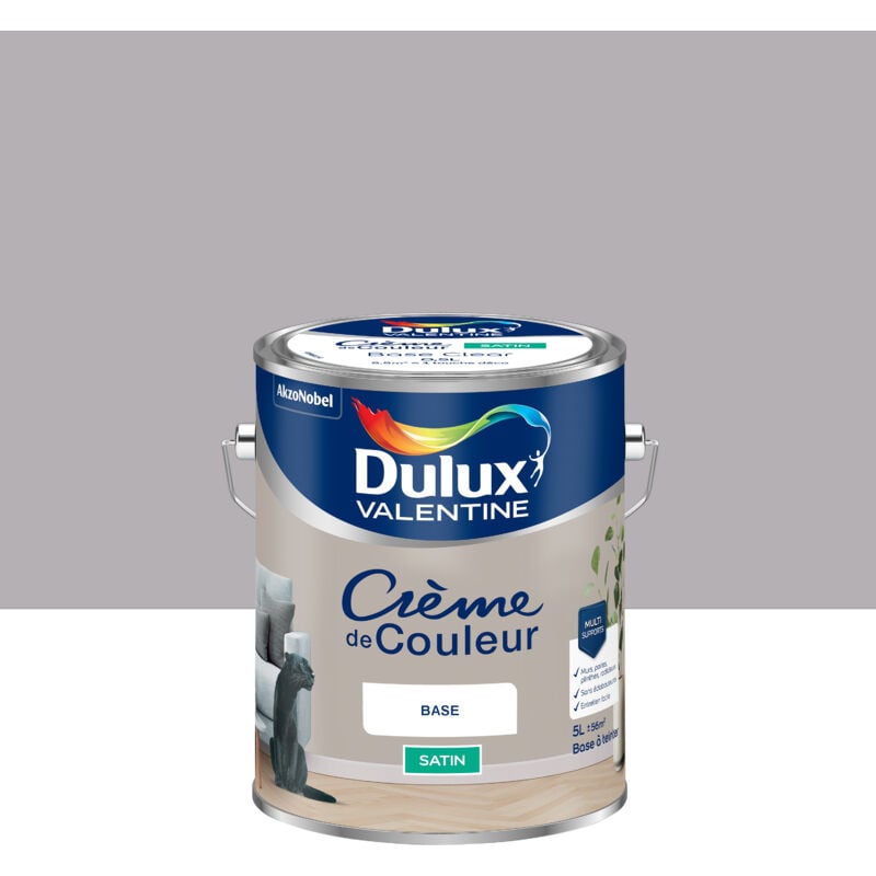 Dulux Valentine - Peinture Crème De Couleur Satin Gris d'Orage 5L