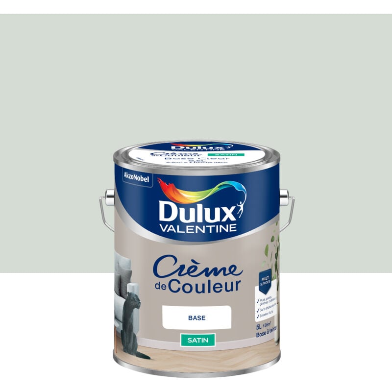 Dulux Valentine - Peinture Crème De Couleur Satin Gris Perle 5L