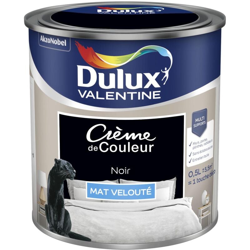 Dulux Valentine - Peinture Crème De Couleur Mat Noir 0,5 l
