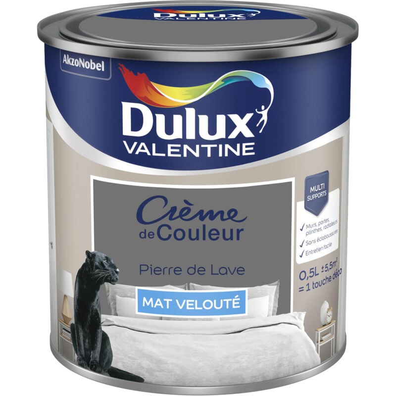 Peinture Crème De Couleur Mat Pierre de Lave 0,5 l Dulux Valentine