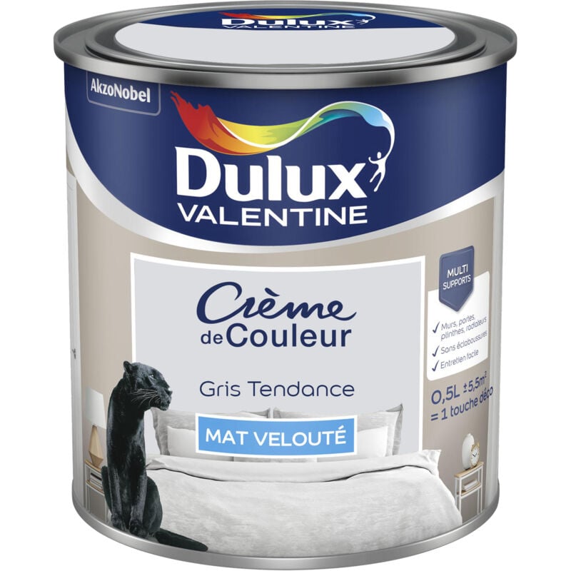 Peinture Crème De Couleur Mat Gris Tendance 0,5 l Dulux Valentine