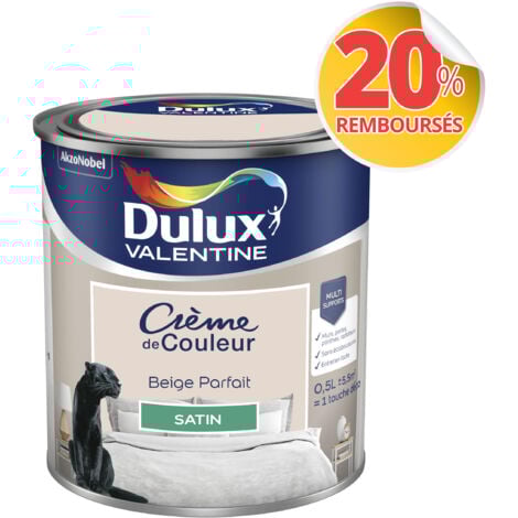 Peinture Crème De Couleur Satin Beige Parfait 0,5 L - Dulux Valentine