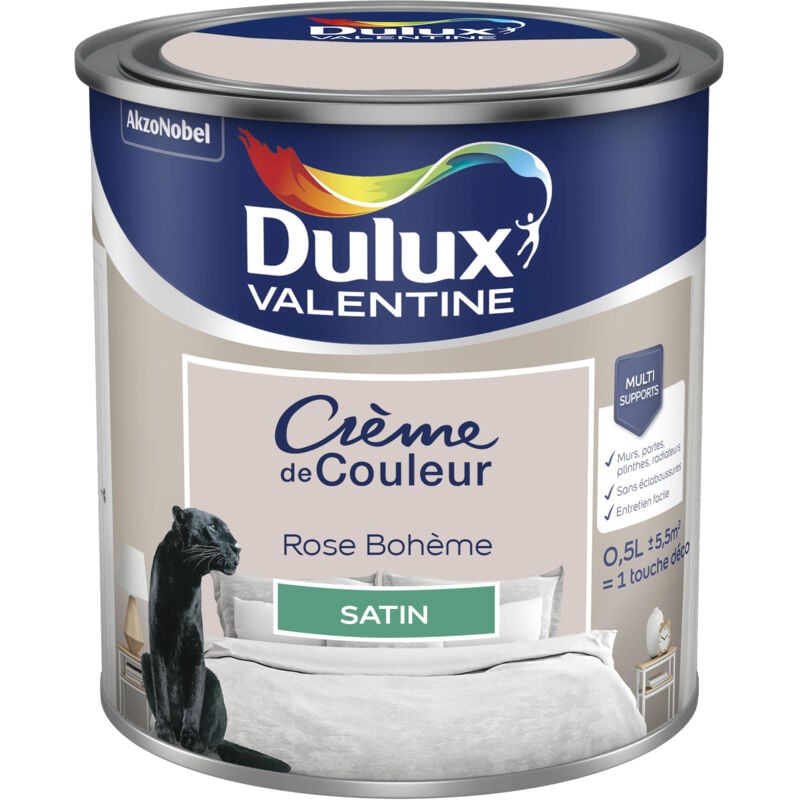 Peinture Crème De Couleur Satin Rose Bohème 0,5 l Dulux Valentine