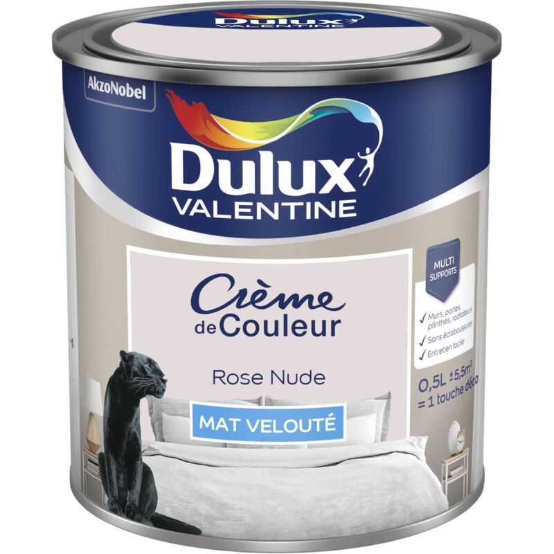 Dulux Valentine - Peinture Crème De Couleur Mat Rose Nude 0,5 l