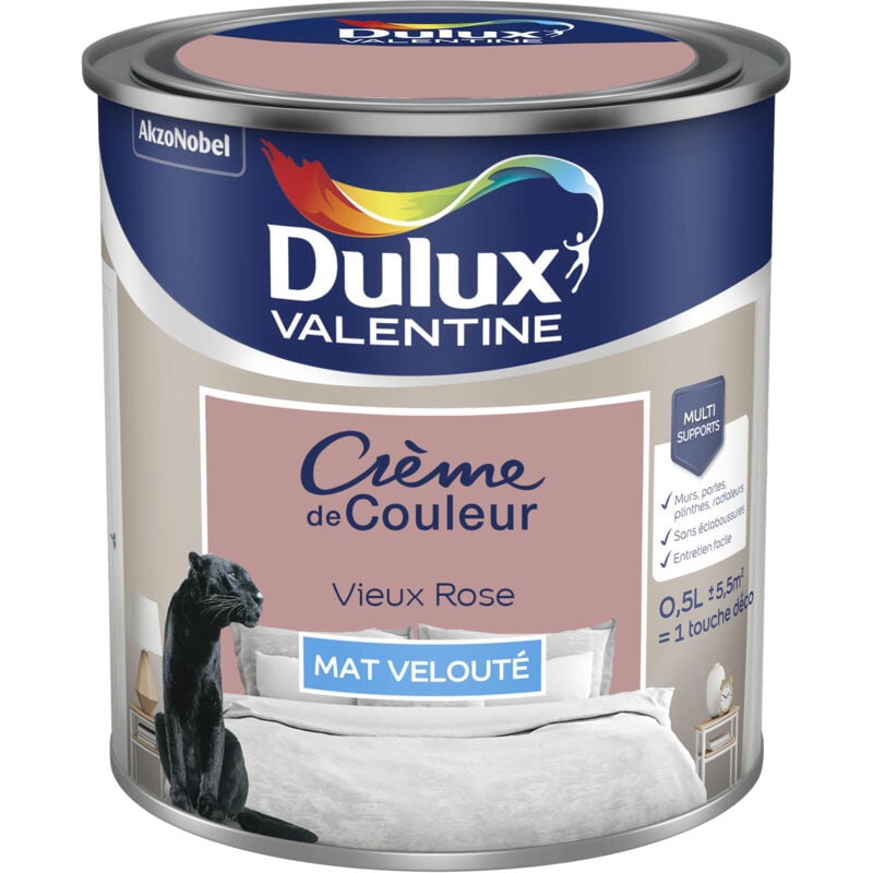 Dulux Valentine - Peinture Crème De Couleur Mat Vieux Rose 0,5 l