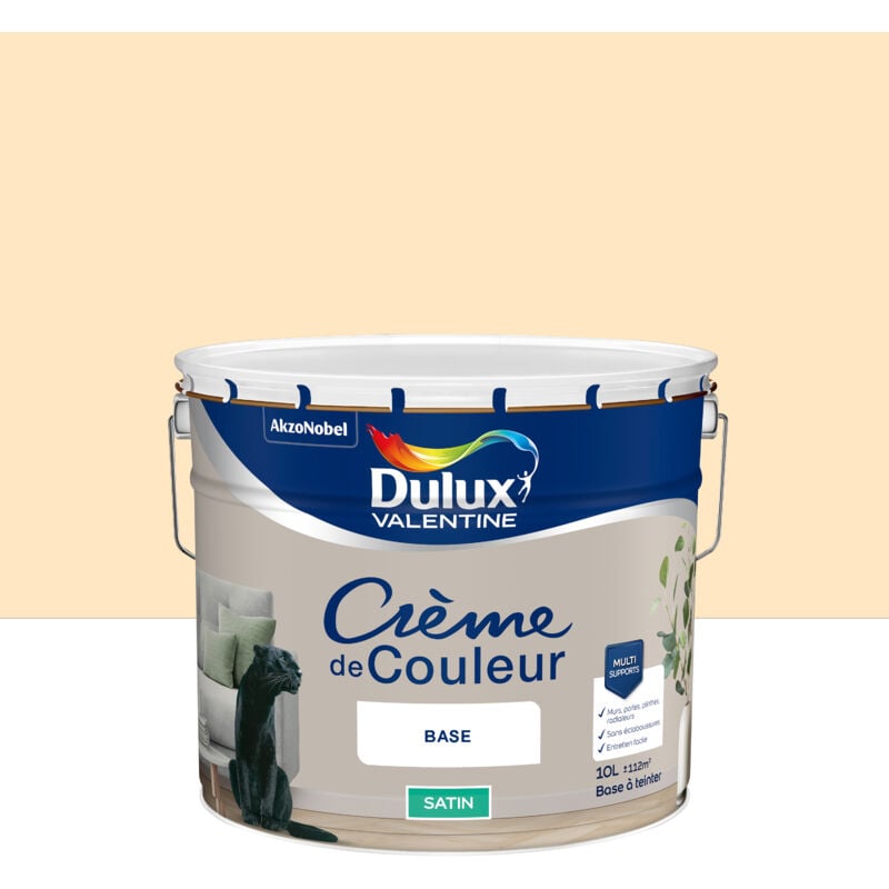 Dulux Valentine - Peinture Crème De Couleur Satin Coquille d'Oeuf 10L