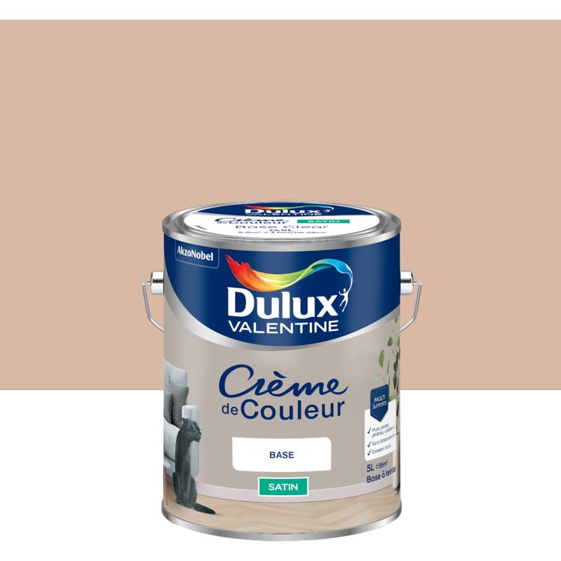 Dulux Valentine - Peinture Crème De Couleur Satin Rose des Sables 5L