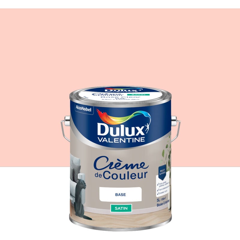 Dulux Valentine - Peinture Crème De Couleur Satin Chamallow 5L