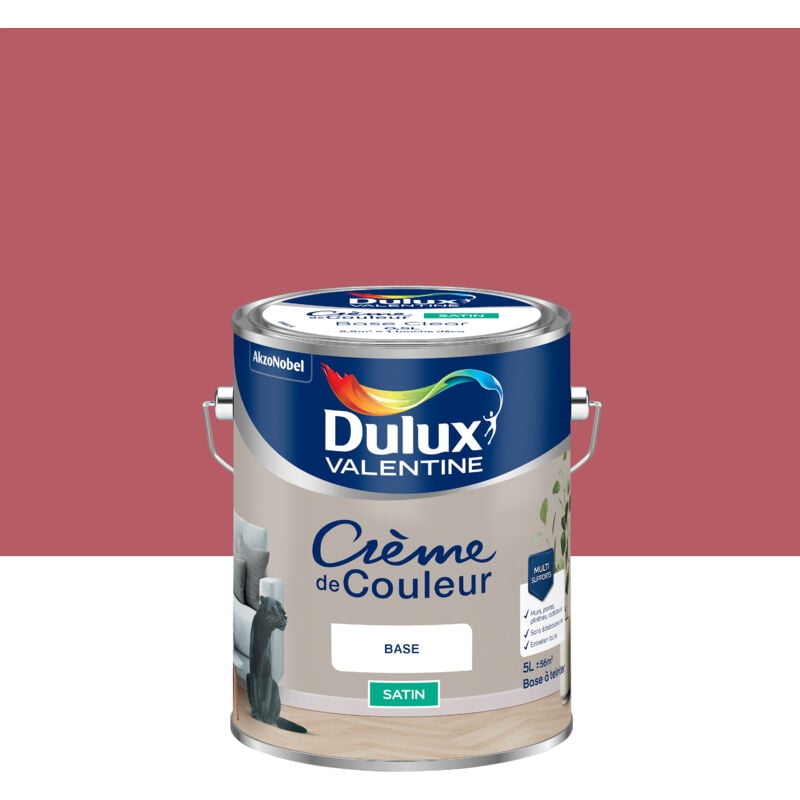 Dulux Valentine - Peinture Crème De Couleur Satin Grès Rose 5L