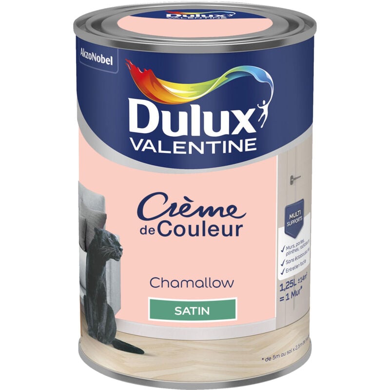 Dulux Valentine - Peinture Crème De Couleur Satin Chamallow 1,25 l