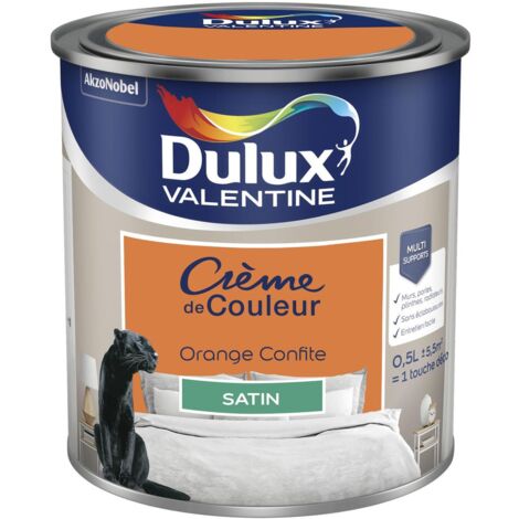 Peinture Crème De Couleur Satin Orange Confite 0,5 L - Dulux Valentine
