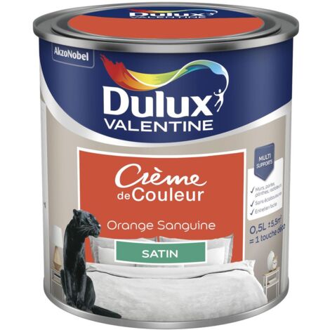 Peinture Crème De Couleur Satin Orange Sanguine 0,5 L - Dulux Valentine