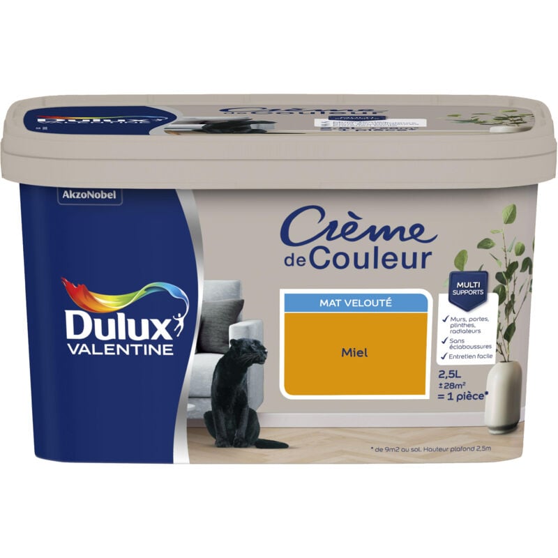 Dulux Valentine - Peinture Crème De Couleur Mat Miel 2,5 l