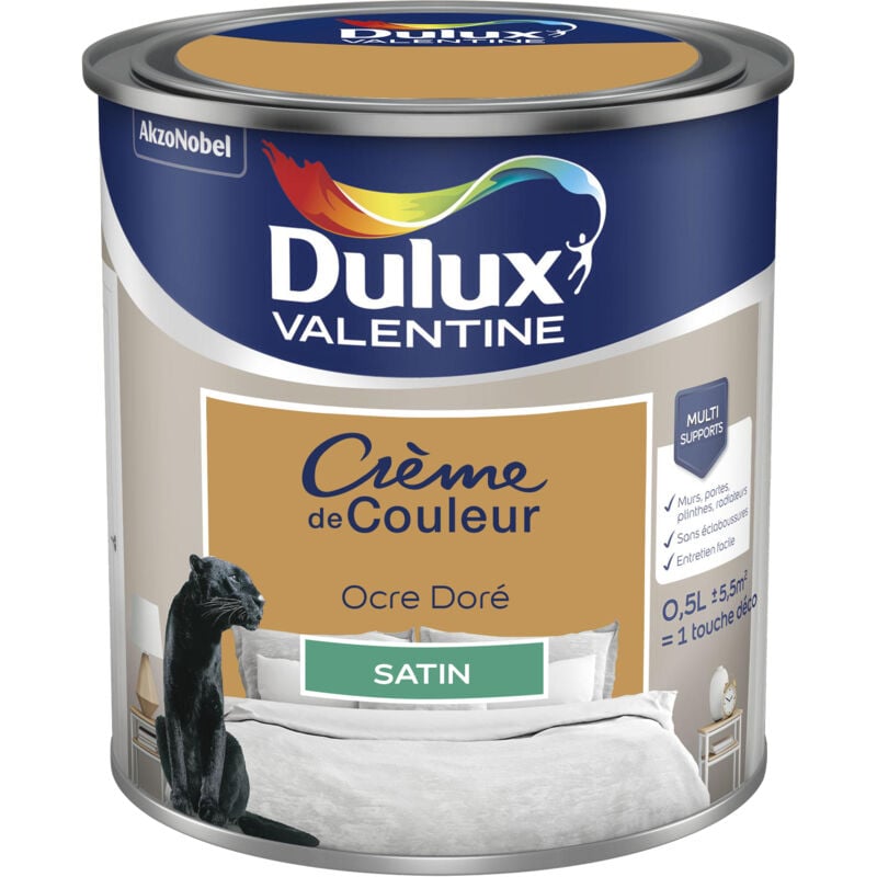 Peinture Crème De Couleur Satin Ocre Doré 0,5 l Dulux Valentine