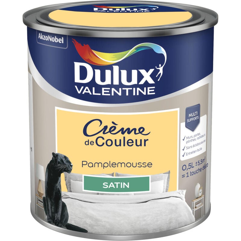 Peinture Crème De Couleur Satin Pamplemousse 0,5 l Dulux Valentine