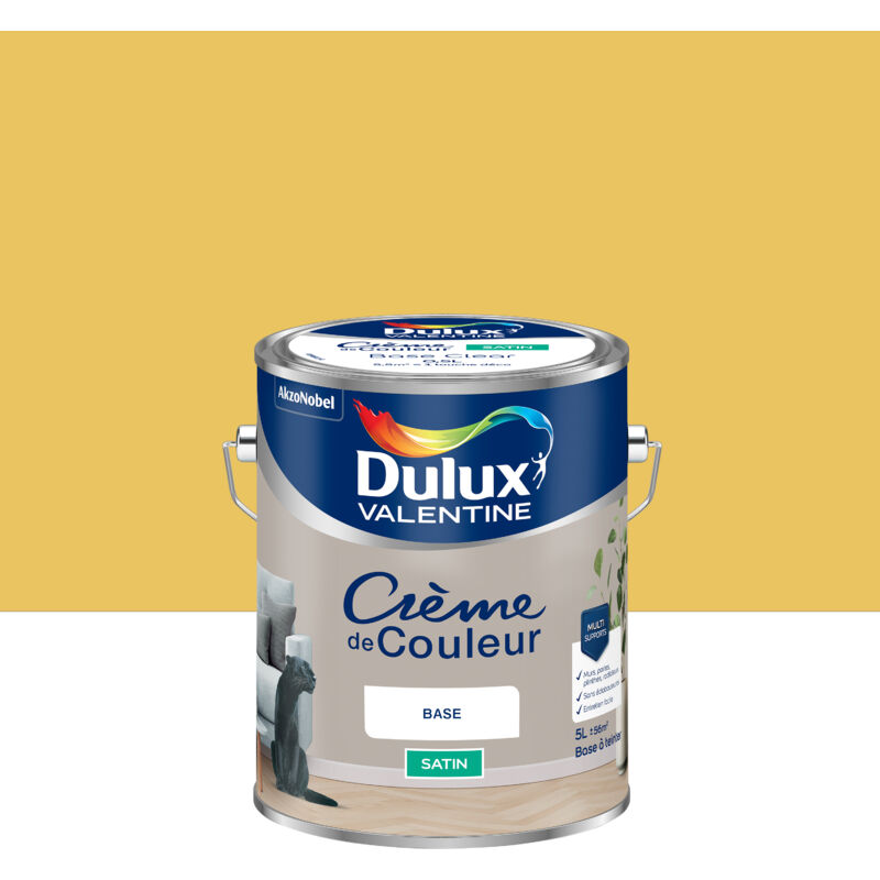 Dulux Valentine - Peinture Crème De Couleur Satin Jaune Printemps 5L