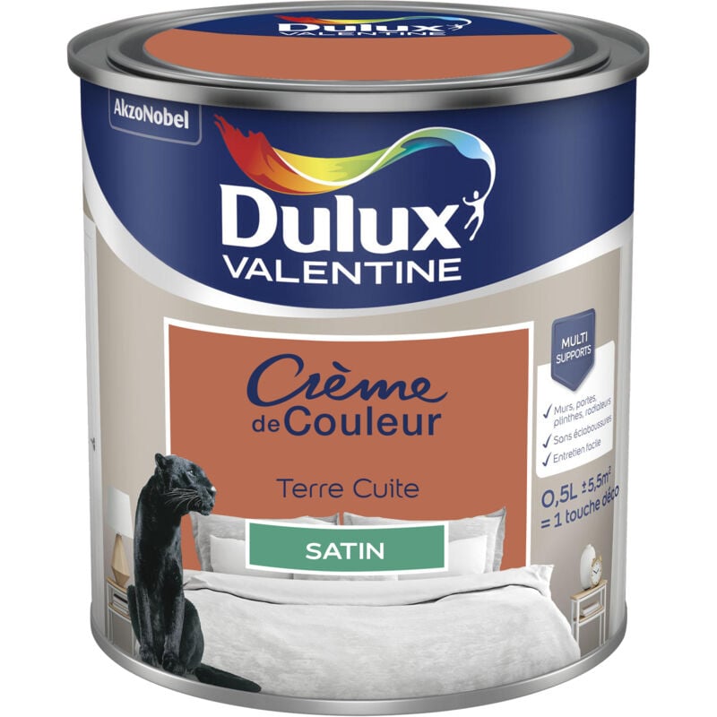 Peinture Crème De Couleur Satin Terre Cuite 0,5 l Dulux Valentine