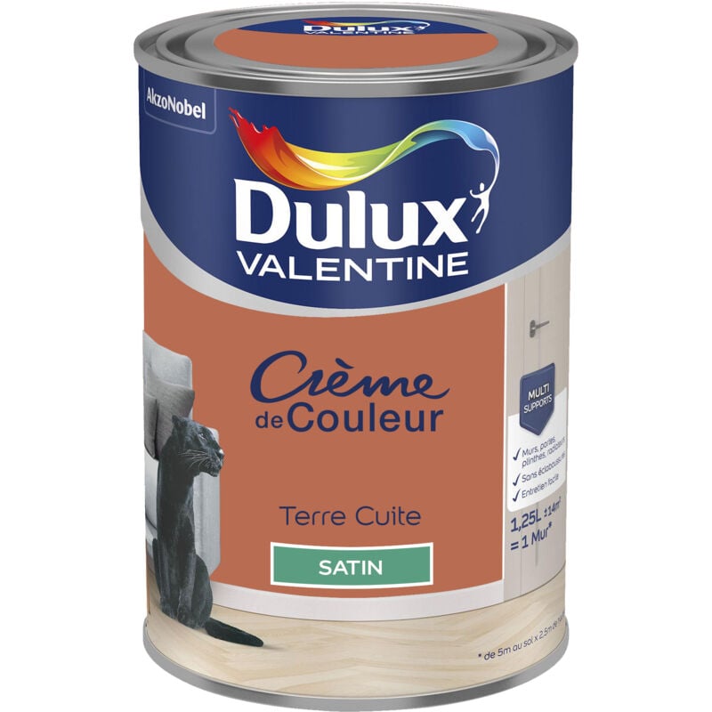 Peinture Crème De Couleur Satin Terre Cuite 1,25 l Dulux Valentine